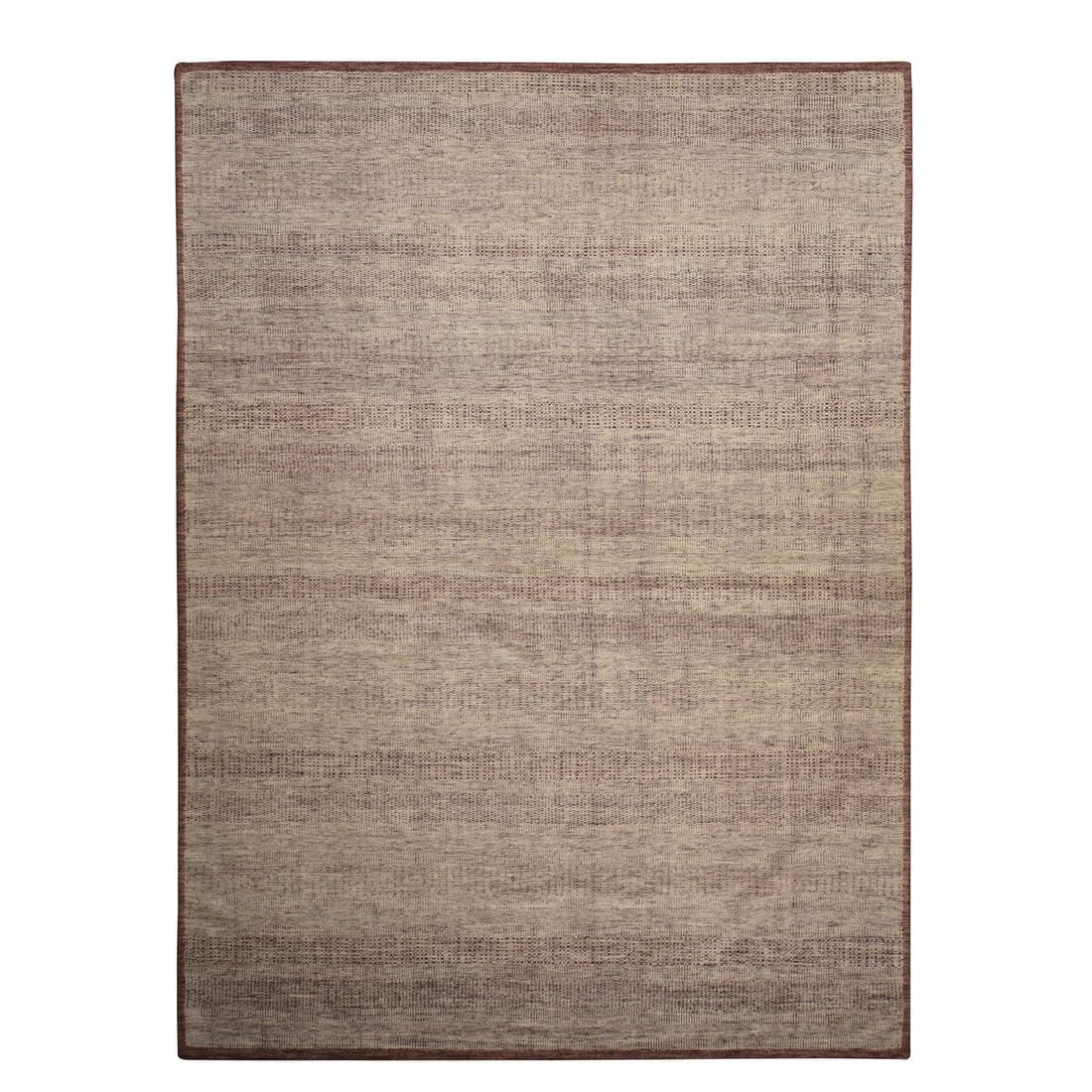 10'x14' Wine Red Plain and Natural Design Oxidized Wool Hand Knotted Rug (1 of 10)