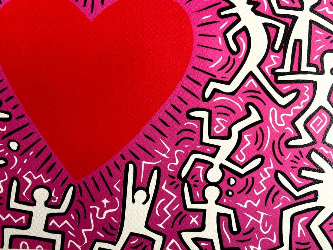 Keith Haring lithograph painting: Keith Haring lithograph painting A vibrant and iconic piece from the 1980s, Keith Haring's "Without title" lithograph painting is a stunning representation of his signature Pop Art style. Created in 1