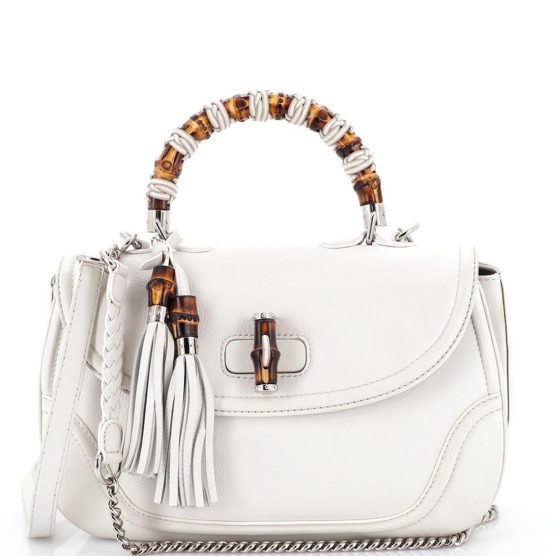 Gucci New Large Leather Bamboo Top Handle Bag 1921 (1 of 7)