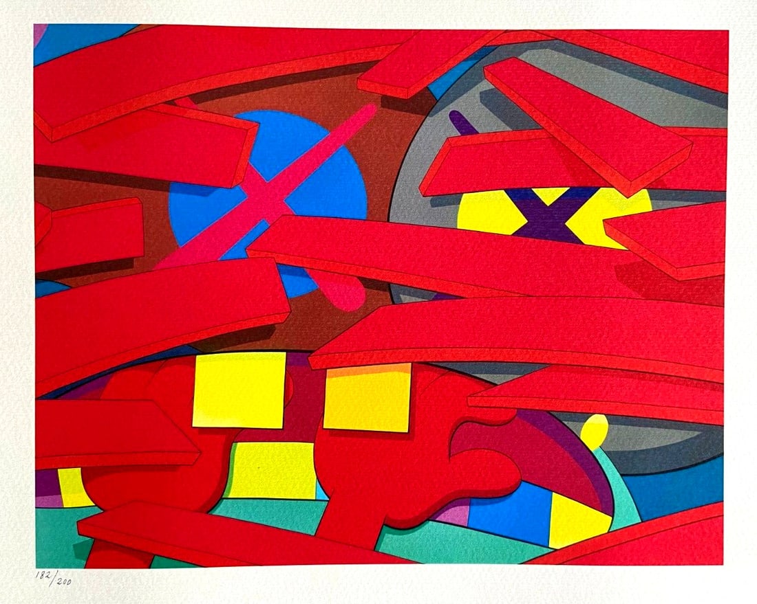 Jeff Koons Jim Dine numbered lithograph by Kaws Mori Art Museum: Jeff Koons Jim Dine numbered lithograph by Kaws Mori Art Museum A rare opportunity to own a unique piece of art, this limited edition numbered lithograph by Kaws is part of the esteemed Mori Art