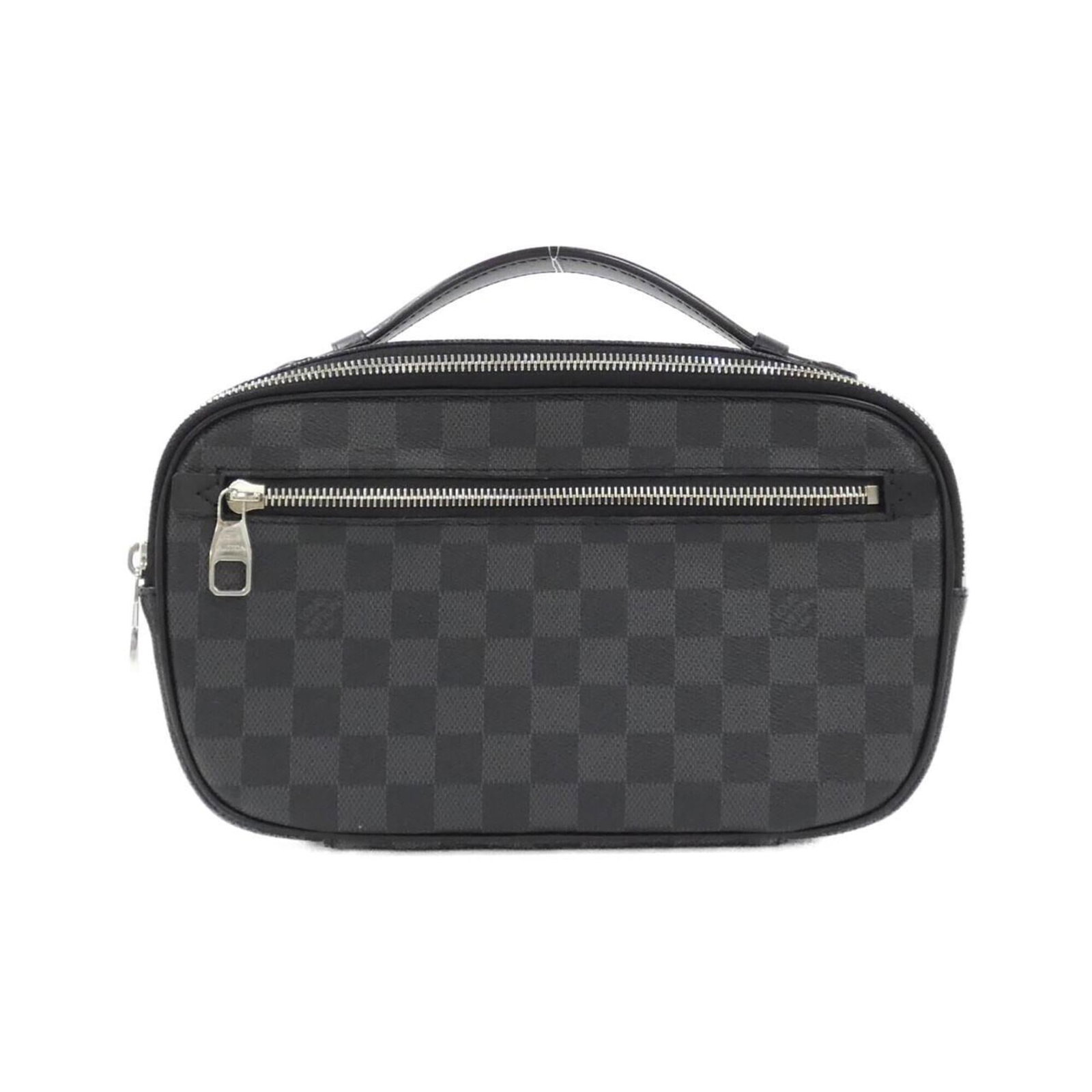 Louis Vuitton Coated Canvas Shoulder Bag: Louis Vuitton Coated Canvas Shoulder Bag A timeless piece from the iconic Louis Vuitton brand, this dark gray coated canvas shoulder bag boasts a sleek and sophisticated design that's perfect for