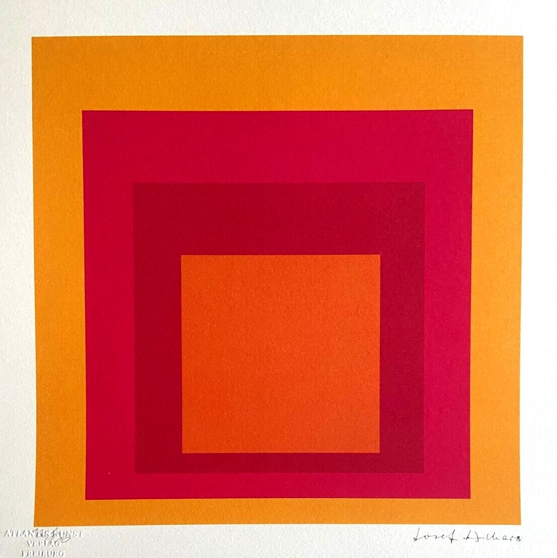 Josef Albers Lithograph numbered op: Josef Albers Lithograph numbered op A rare opportunity to own a piece of modern art history, this lithograph by Josef Albers is a stunning tribute to the square, printed in 1978 in an edition of 180