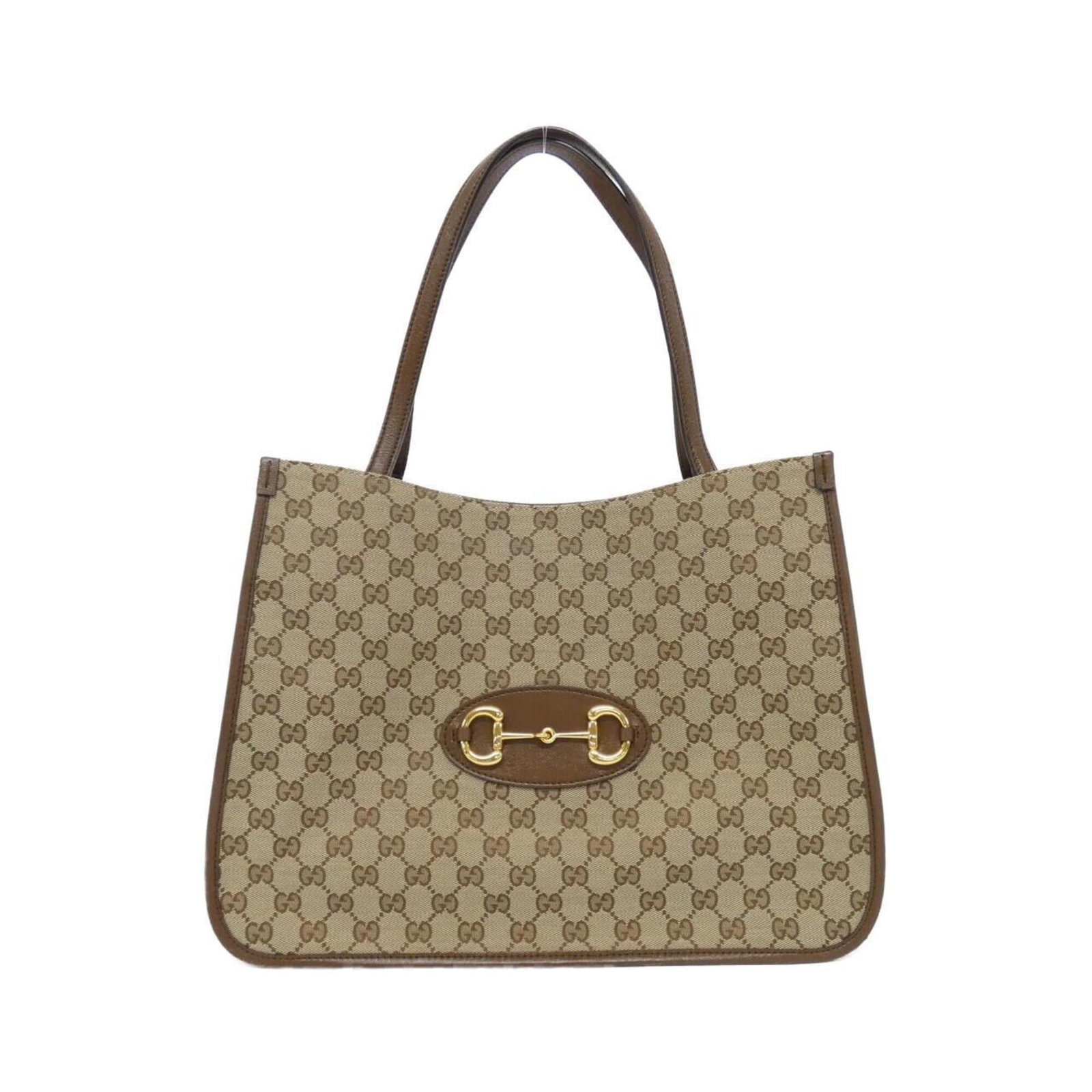 Gucci Handbag Gg Canvas, Leather: Gucci Handbag Gg Canvas, Leather A timeless Gucci handbag in excellent condition, this classic GG canvas and leather bag boasts the iconic interlocking G logo and a versatile beige and brown color