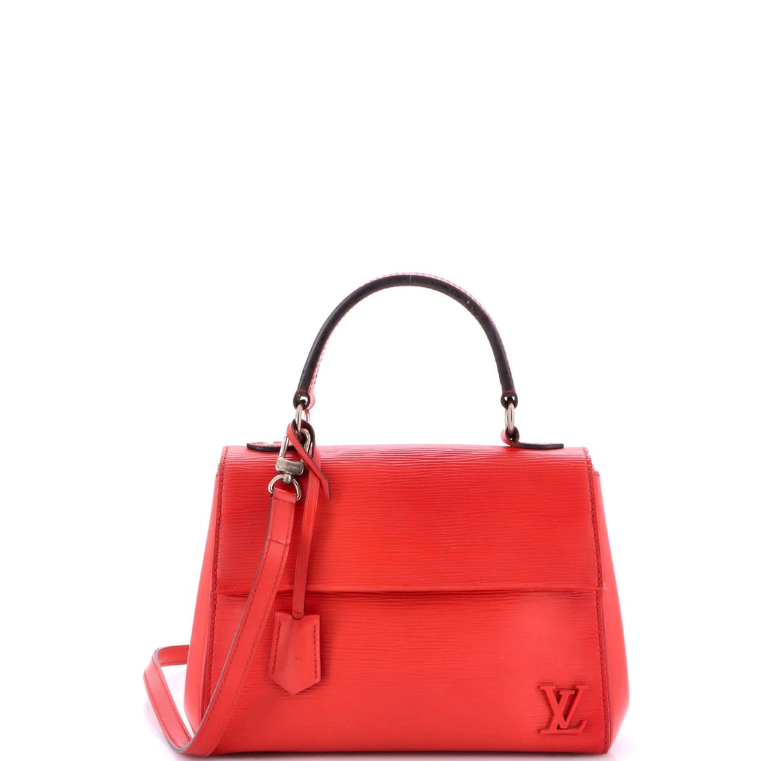 Louis Vuitton Cluny Top Handle Bag Epi Leather BB: Louis Vuitton Cluny Top Handle Bag Epi Leather BB Experience the iconic style of Louis Vuitton with this stunning Cluny Top Handle Bag in rich red Epi leather. Crafted from high-quality materials,