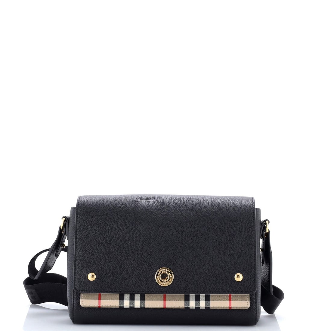 Medium leather canvas bag with vintage check crossbody bag. (1 of 6)