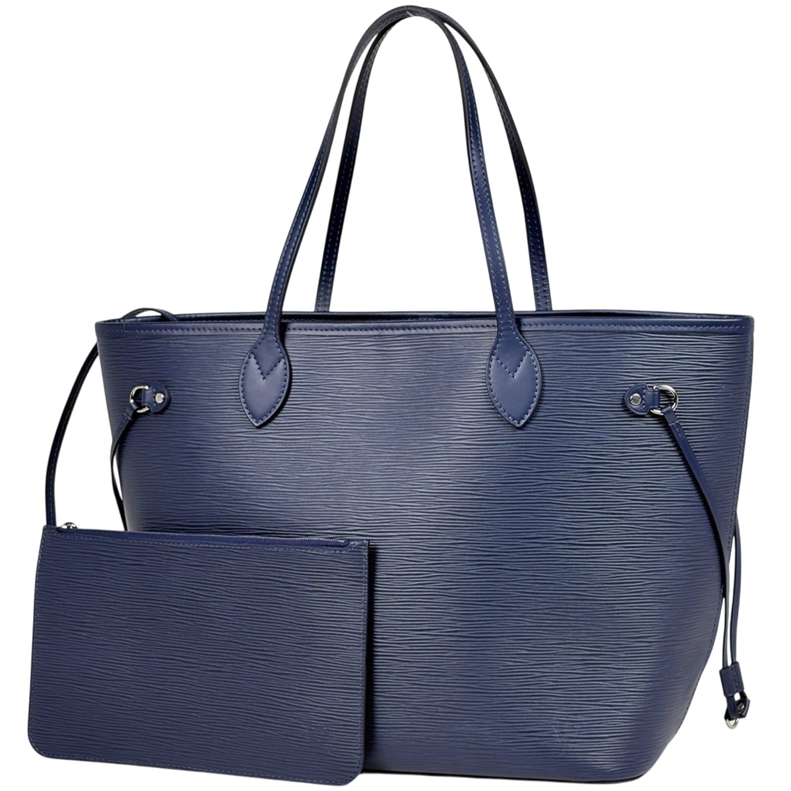 Epi leather Louis Vuitton tote bag: Epi leather Louis Vuitton tote bag A stunning Louis Vuitton Epi leather tote bag in a beautiful blue and indigo hue, this iconic shoulder bag boasts the signature monogram pattern and premium quality