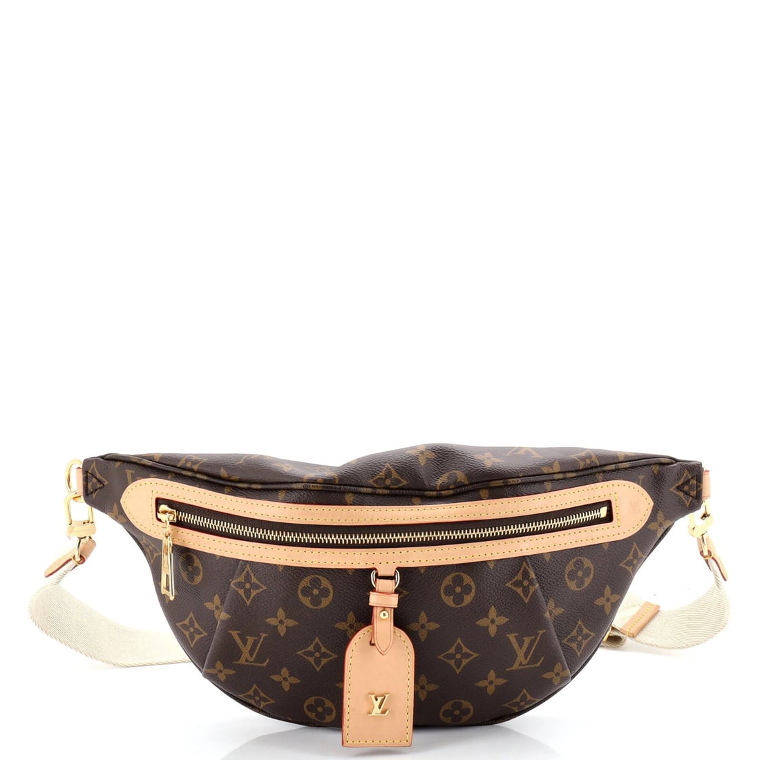 Louis Vuitton High Rise Monogram Canvas Bum Bag: Louis Vuitton High Rise Monogram Canvas Bum Bag Experience the timeless elegance of Louis Vuitton's iconic High Rise Monogram Canvas Bum Bag, boasting a classic brown exterior with subtle creases and