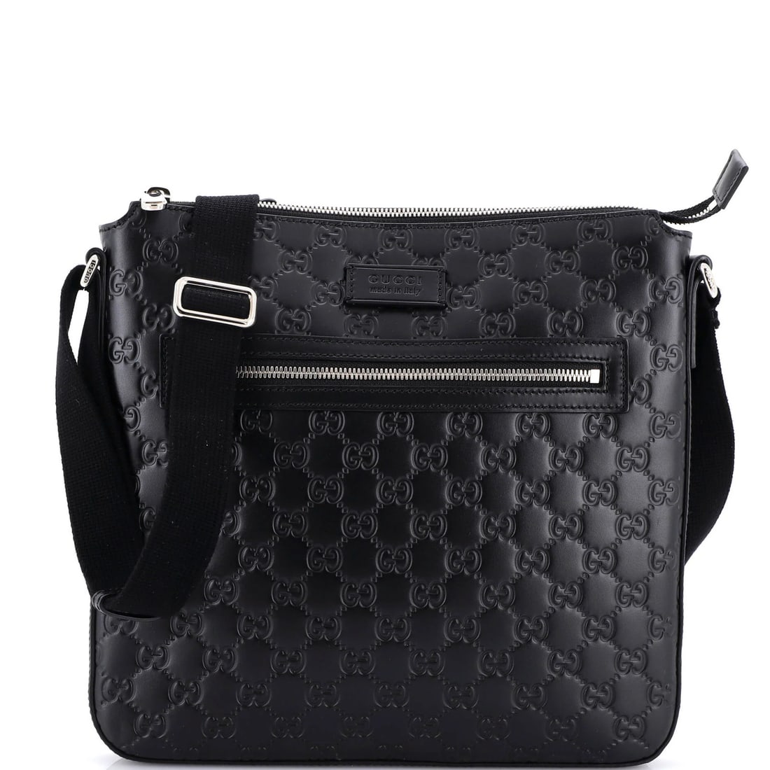 Gucci Signature Medium Zip Messenger Bag Guccissima Leather (1 of 5)