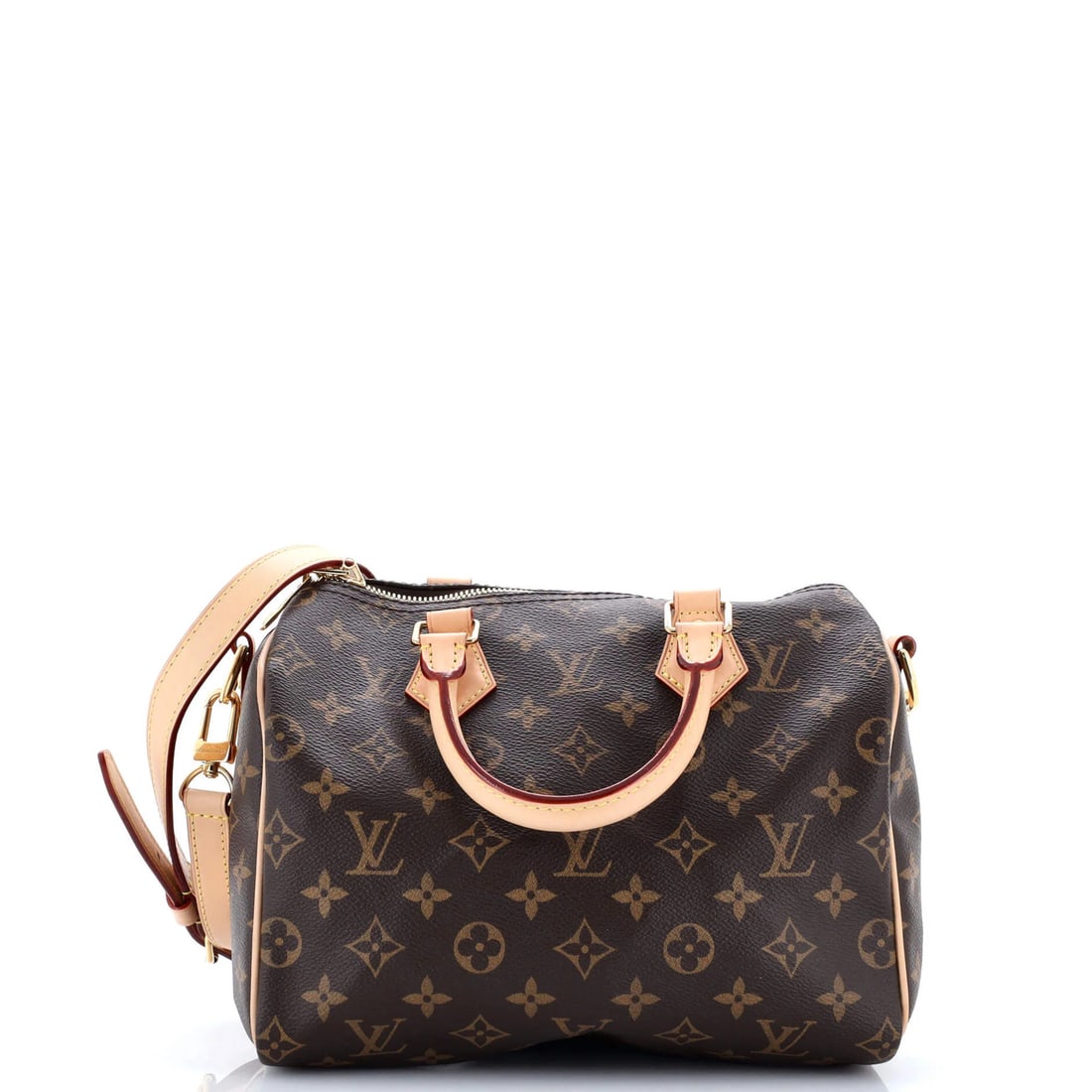 Louis Vuitton Speedy Bandouliere Bag Monogram Canvas 25: Louis Vuitton Speedy Bandouliere Bag Monogram Canvas 25 The iconic Louis Vuitton Speedy Bandouliere Bag is a timeless classic, boasting the brand's signature monogram canvas exterior and sleek top