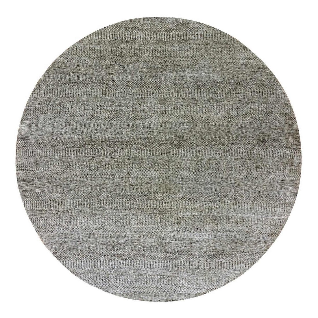 10'x10' Knitting Needles Gray Undyed Wool Hand Knotted Grass Round Rug (1 of 11)