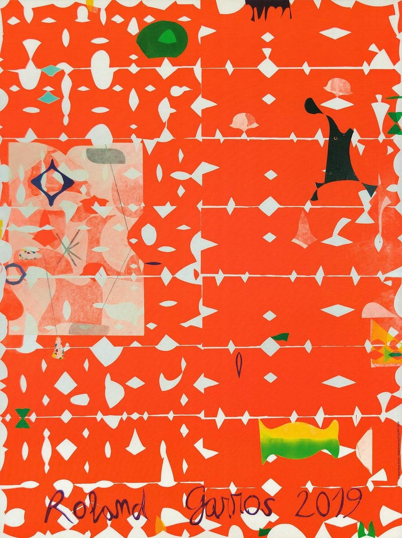 JOSE MARIA SICILIA Roland Garros French Open 31.5" x 23.5" Offset Lithograph 201: JOSE MARIA SICILIA Roland Garros French Open 31.5" x 23.5" Offset Lithograph 201 Experience the vibrant energy of the Roland Garros French Open through the bold, modern art of Jose Maria Sicilia. This