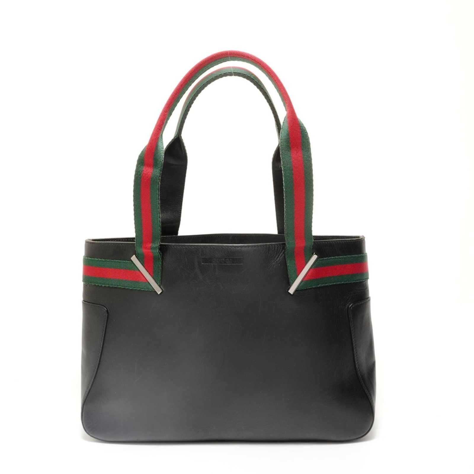 Gucci Tote Bag Leather: Gucci Tote Bag Leather A timeless Gucci tote bag in sleek black leather, perfect for adding an air of sophistication to any outfit. With its classic design and durable construction, this versatile