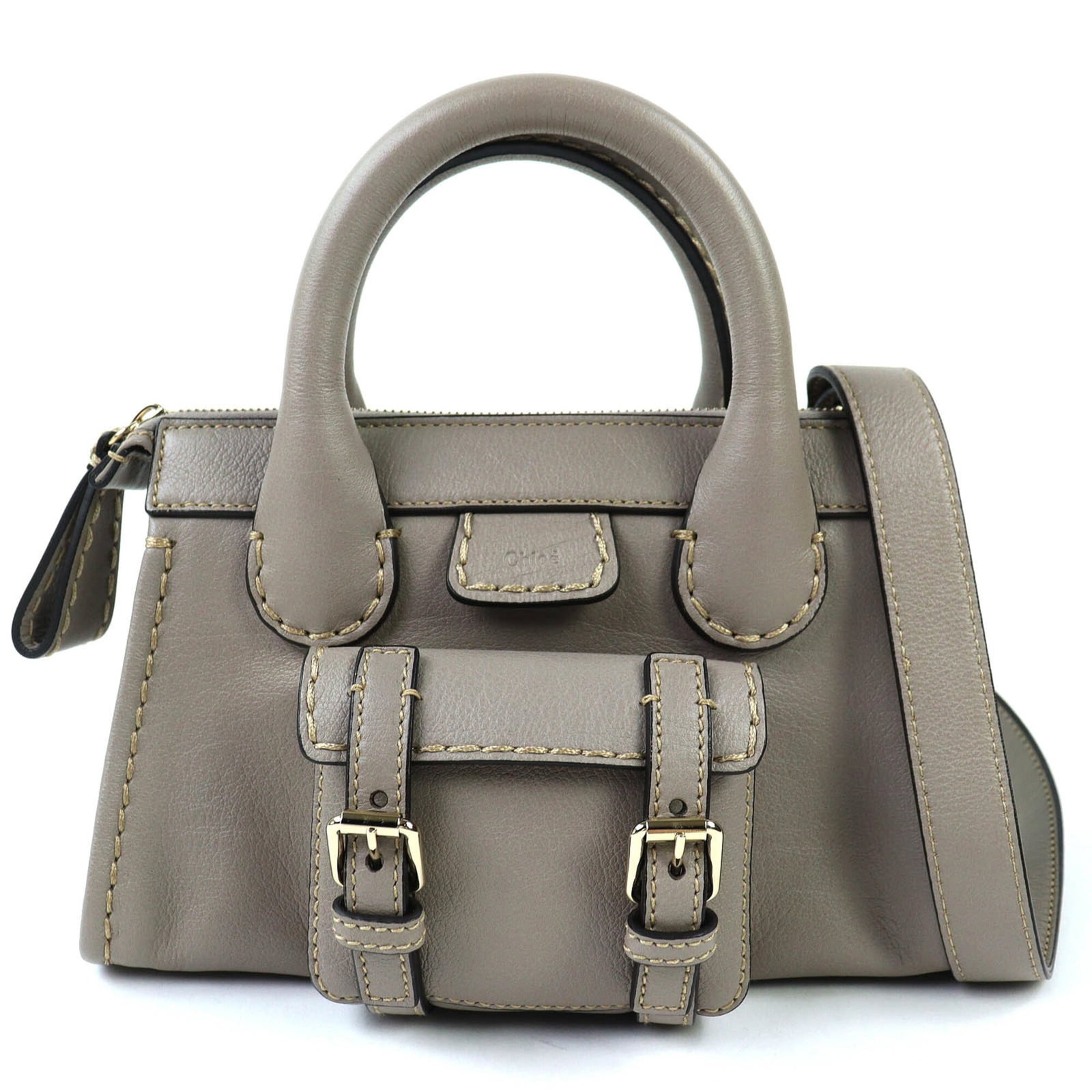 Chlo Leather Shoulder Bag: Chlo Leather Shoulder Bag A versatile and stylish option for everyday use, this Chlo leather shoulder bag boasts a sleek gray color and premium leather construction. With its compact size and