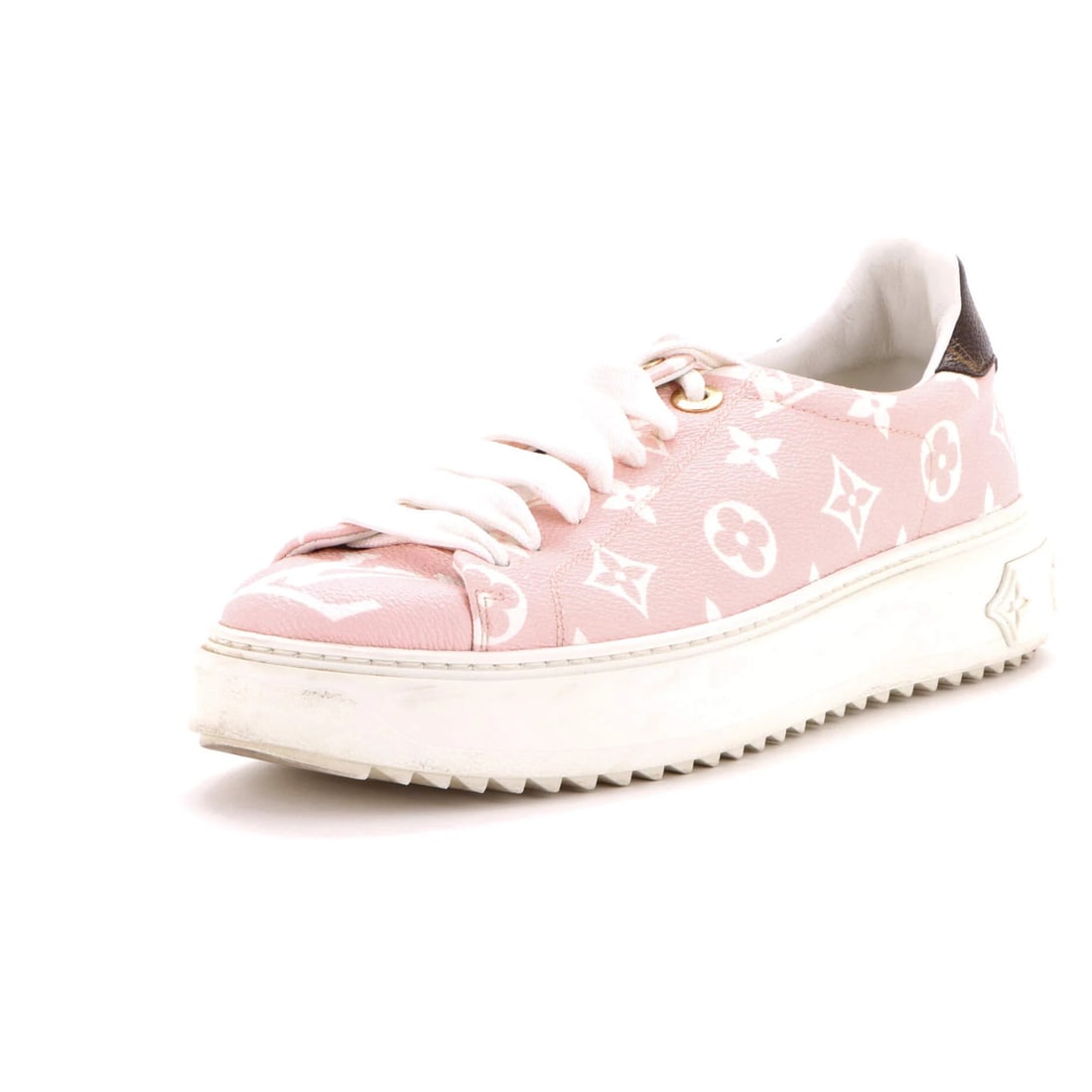 Louis Vuitton women's giant limited edition colored monogram sneakers time out.: Louis Vuitton women's giant limited edition colored monogram sneakers time out. Make a statement with these ultra-luxurious Louis Vuitton Time Out sneakers, boasting a bold pink monogram print on the