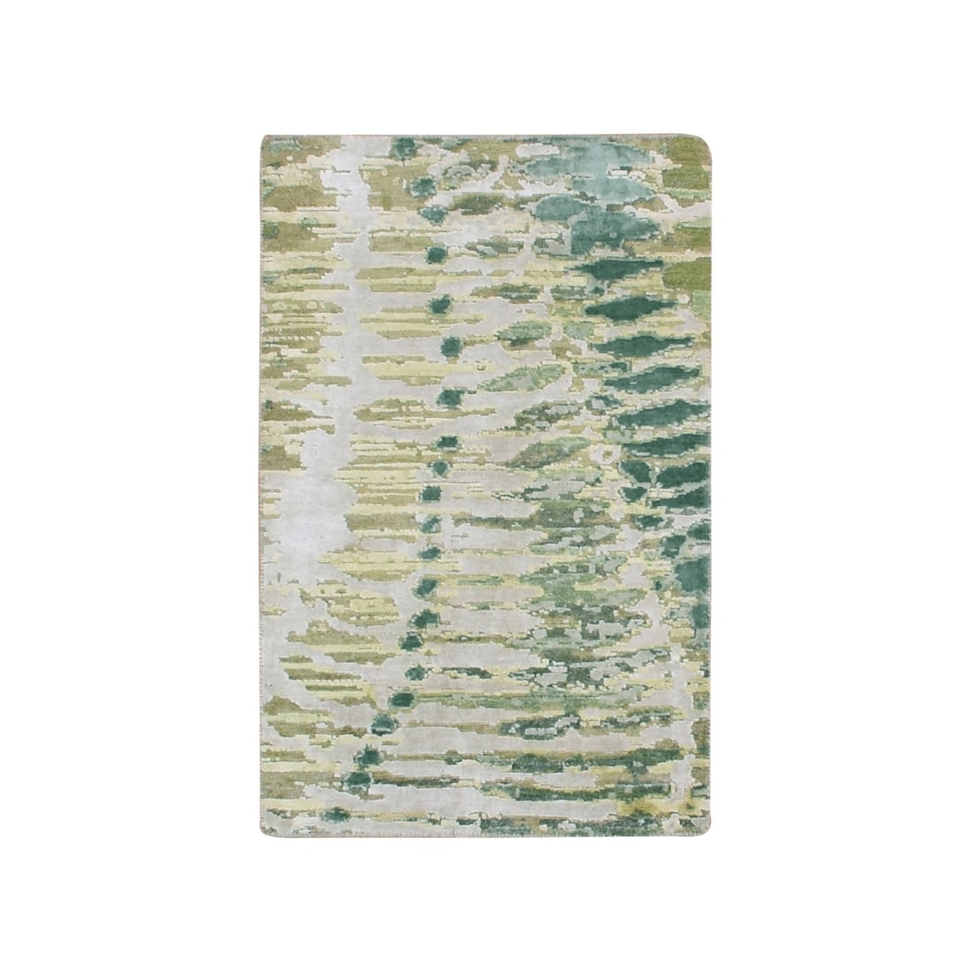 2'x3' Greener Pastures Hand Knotted Silk Crocodile Safari Design Mat Rug (1 of 5)