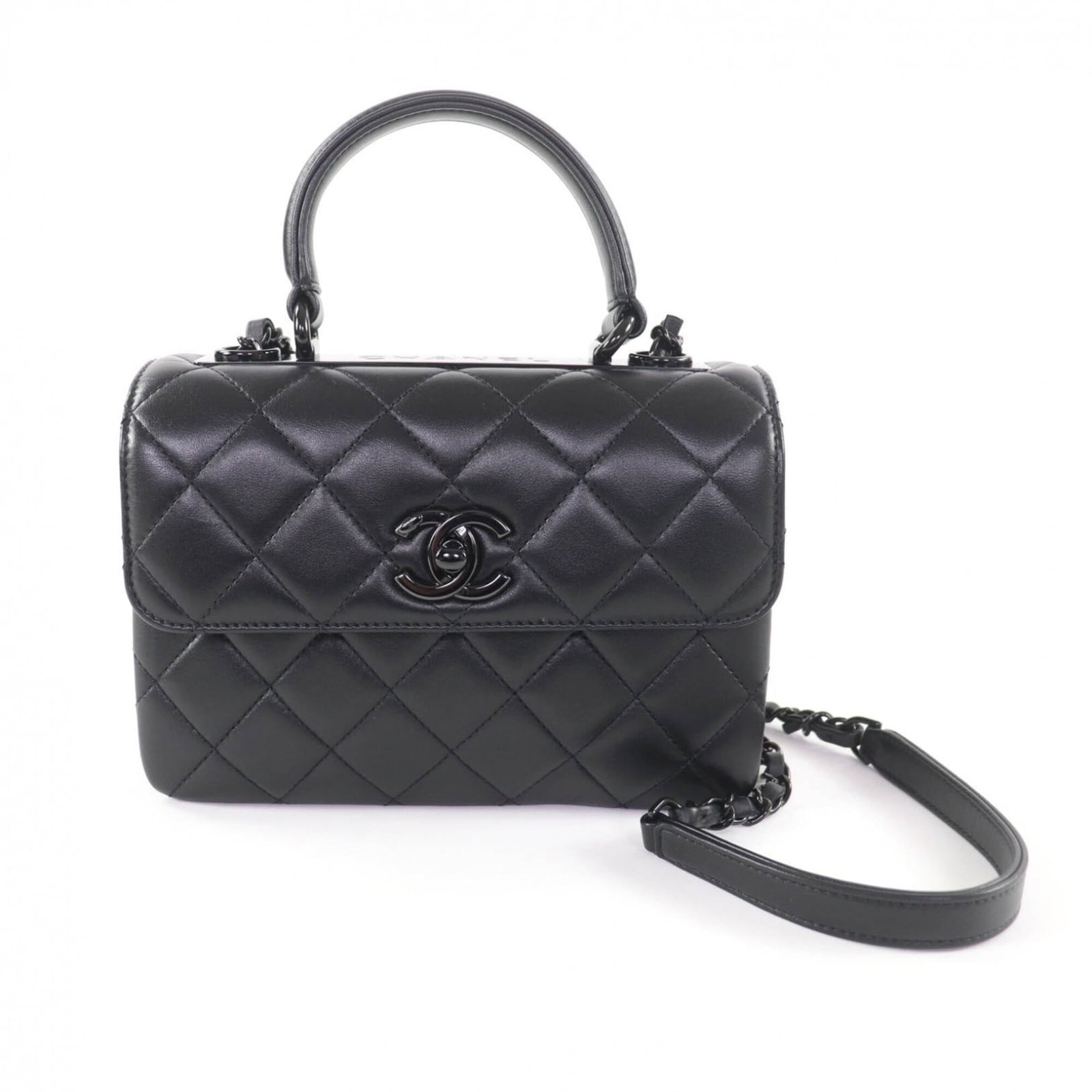Chanel Leather Shoulder Bag: Chanel Leather Shoulder Bag A timeless Chanel leather shoulder bag in sleek black, boasting classic design and premium quality. With its spacious interior and sturdy leather construction, this