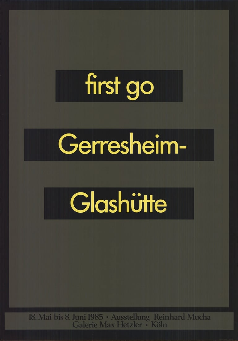 REINHARD MUCHA Galerie Hetzler 46.5" x 32.5" Offset Lithograph 1985 Contemporary (1 of 4)