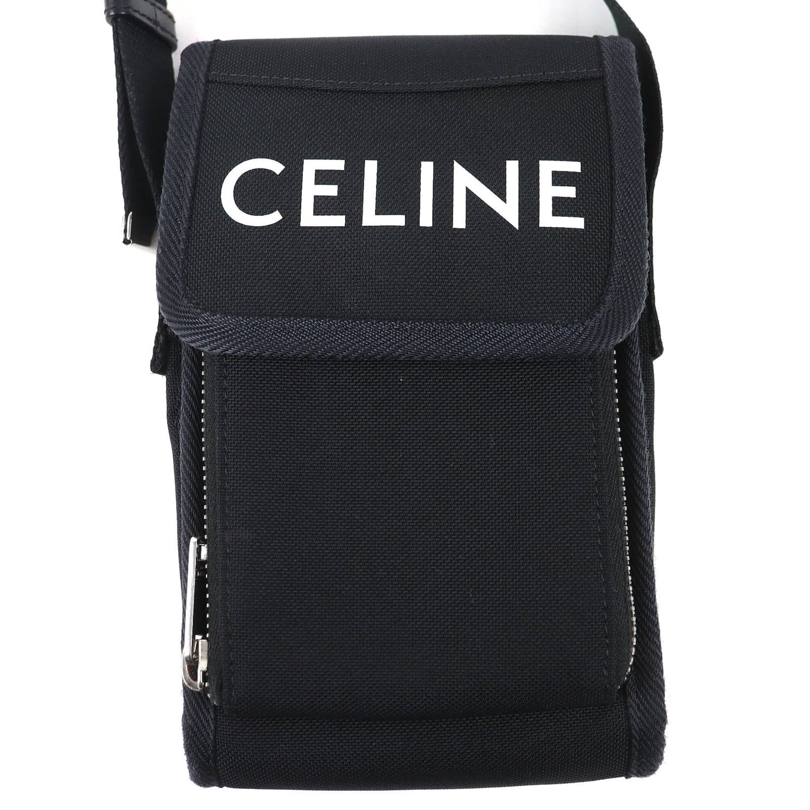 Celine is a shoulder bag.: Celine is a shoulder bag. A sleek and sophisticated Celine shoulder bag in black, perfect for adding a touch of luxury to any outfit. With its classic design and compact size, this stylish pouch is id