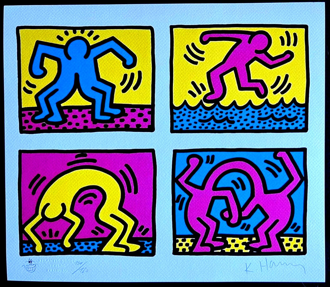 Keith Haring Lithograph Dancing numbered Op - 2