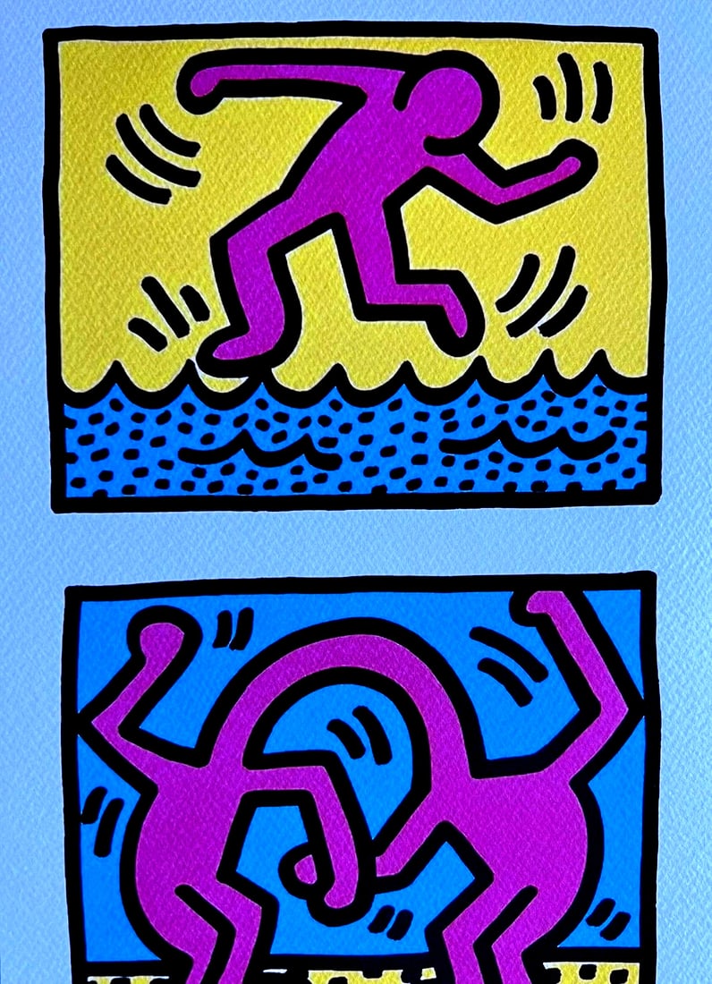Keith Haring Lithograph Dancing numbered Op - 5