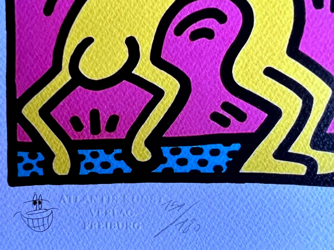 Keith Haring Lithograph Dancing numbered Op - 7
