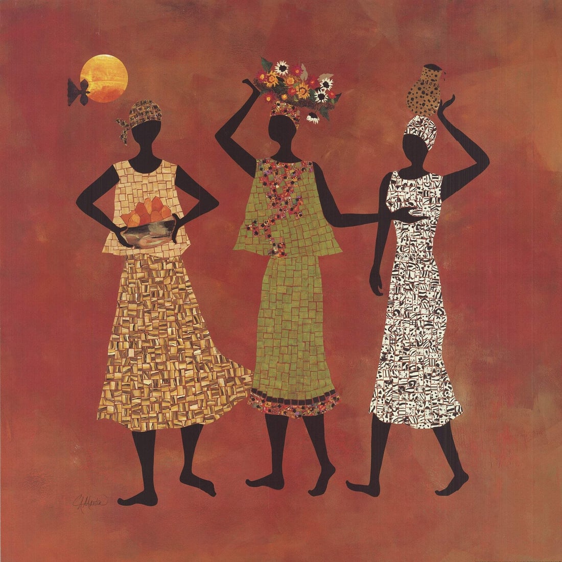 CHARLEEN MARTIN Three Sisters 23.75" x 23.75" Offset Lithograph 2002: CHARLEEN MARTIN Three Sisters 23.75" x 23.75" Offset Lithograph 2002 Charleen Martin's striking offset lithograph, "Three Sisters", is a masterful representation of the natural world. Printed in 2002