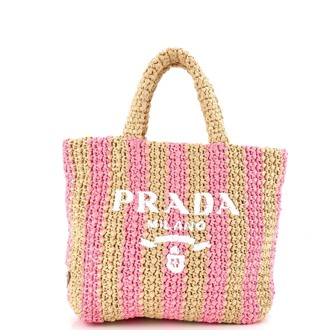Prada Logo Small Raffia Tote (1 of 5)