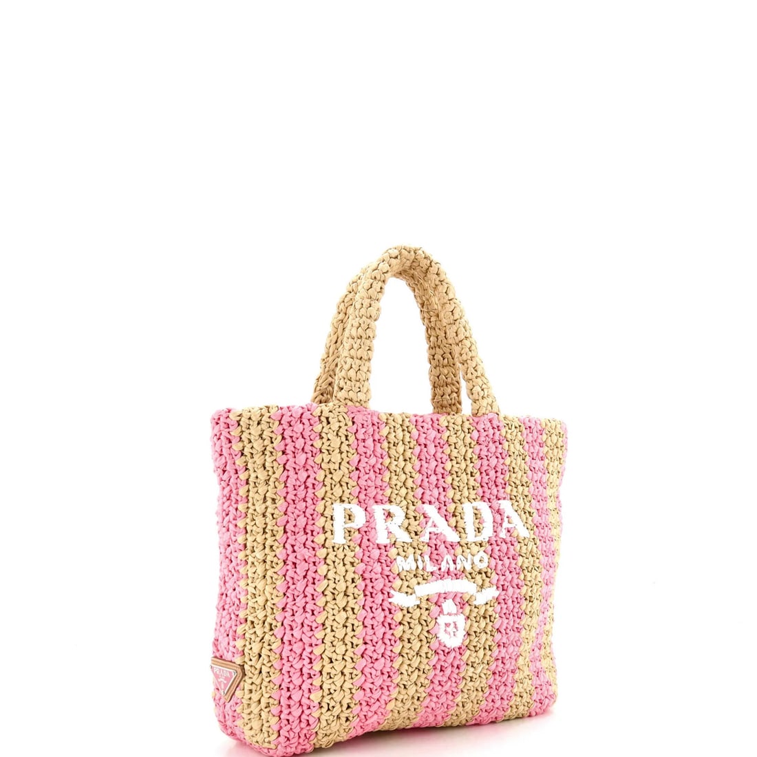 Prada Logo Small Raffia Tote - 2