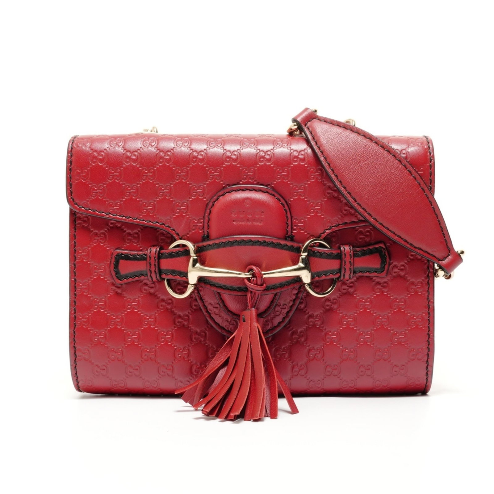Gucci Micro Leather Shoulder Bag: Gucci Micro Leather Shoulder Bag Elevate your everyday style with the iconic Gucci Micro Leather Shoulder Bag, boasting sleek micro GG leather details and a chic red hue that adds a pop of