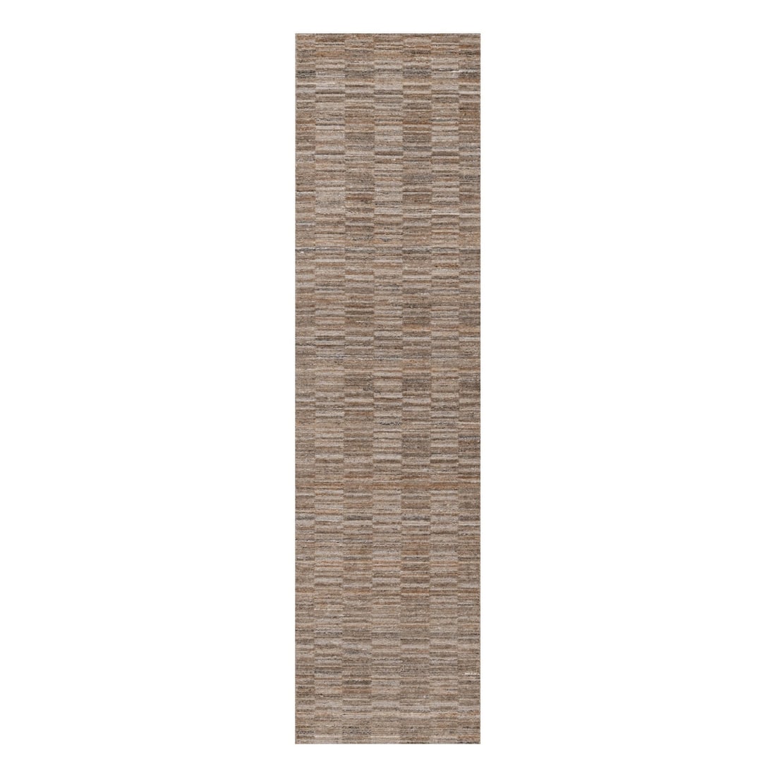 Camel brown hand loomed modern grid pattern pure wool runner rug: Camel brown hand loomed modern grid pattern pure wool runner rug Experience the warmth and elegance of traditional Indian design in this stunning camel brown hand loomed modern grid pattern pure wool