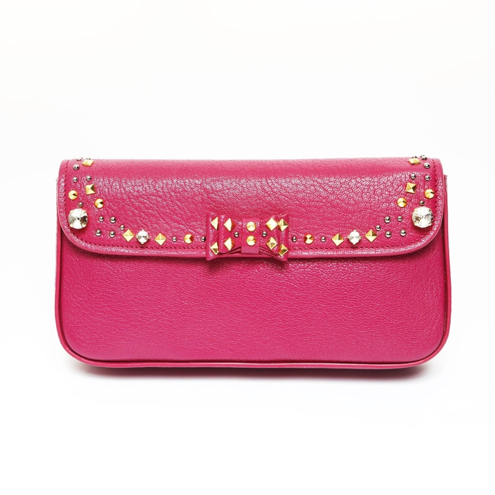 Miu is a clutch bag.: Miu is a clutch bag. Elevate your evening look with the sophisticated Miu Miu clutch bag, boasting a rich purple hue and sleek design that's perfect for dressing up or adding a pop of color to any out