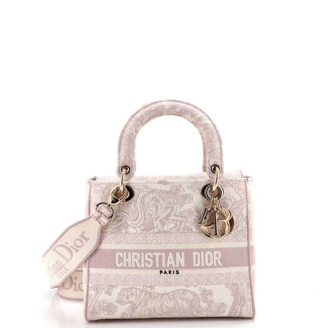 Christian Dior Lady D-Lite Bag is embroidered on medium canvas. (1 of 5)