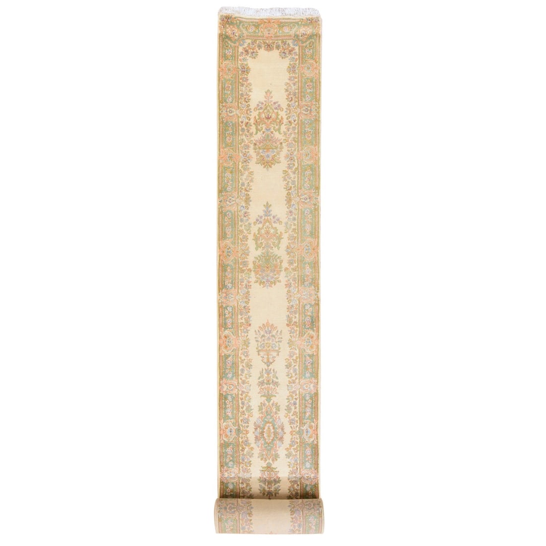 2'4"x18'10" Ivory Vintage Zoroastrian Full Pile Wool Hand Knotted Runner (1 of 8)