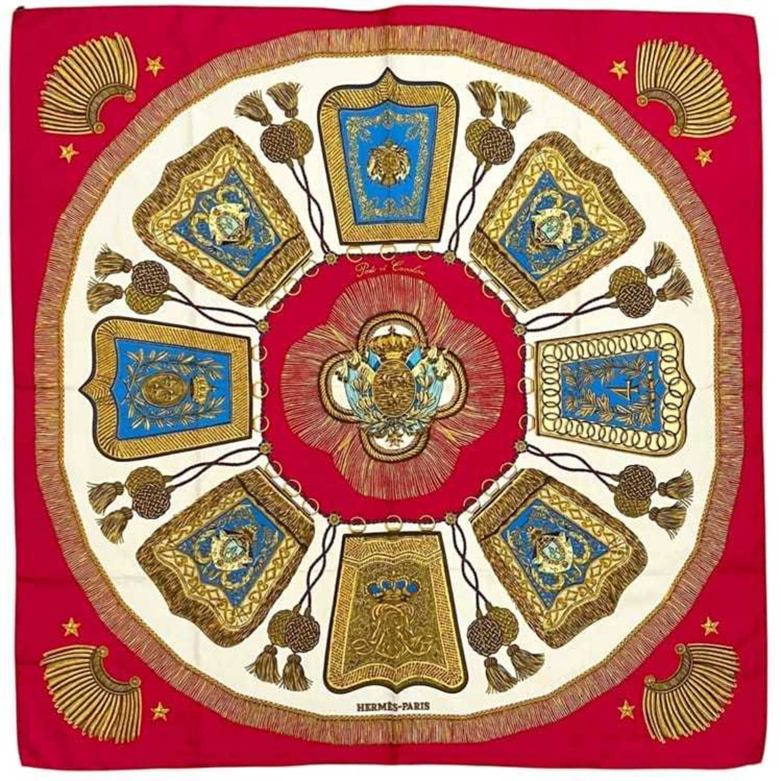 Hermes silk scarf: Hermes silk scarf A luxurious Hermes silk scarf, boasting elegant gold and red hues, adds a touch of sophistication to any outfit. Made from high-quality silk, this beautiful accessory is perfect for