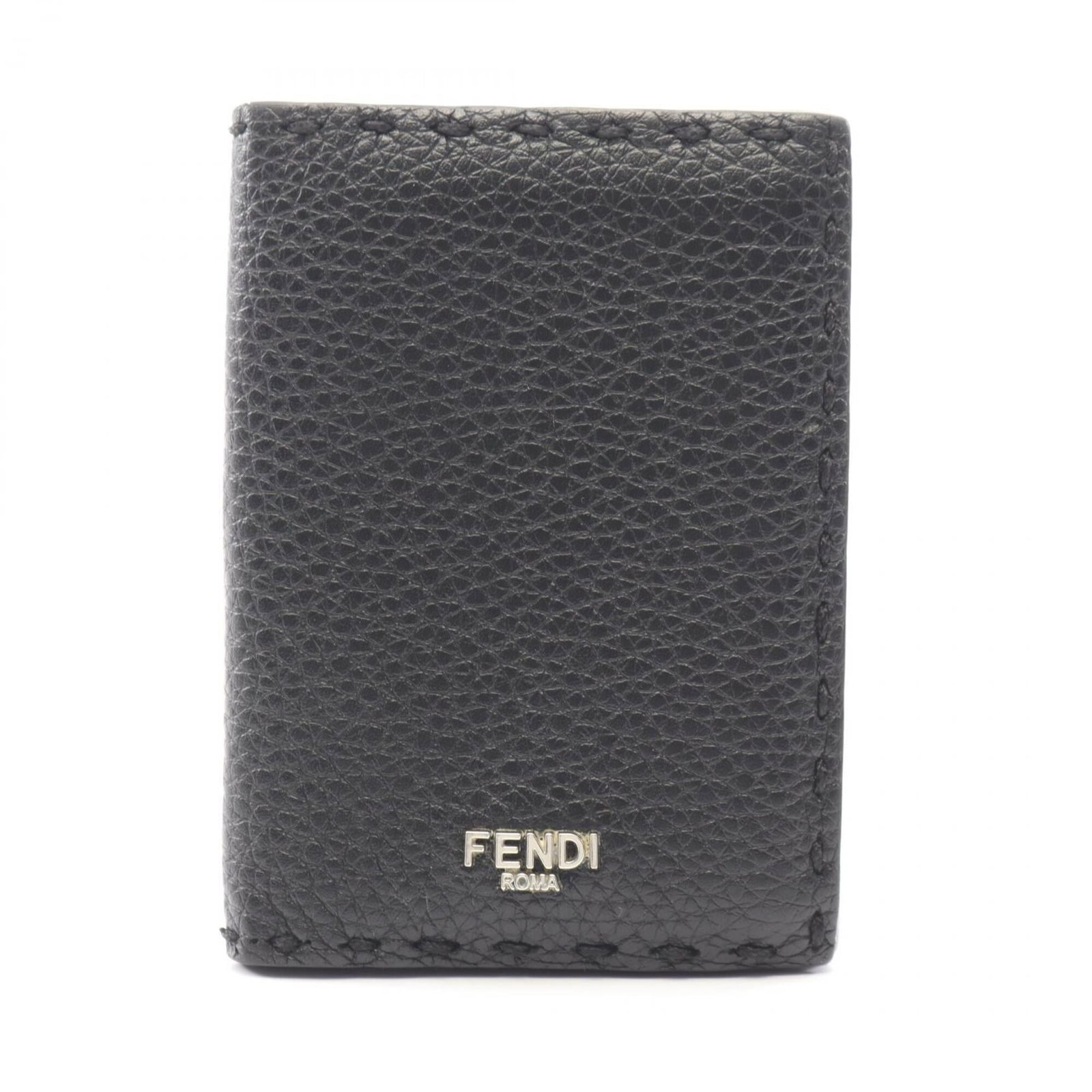 Fendi leather card case: Fendi leather card case A sleek and sophisticated accessory for the modern gentleman, this Fendi leather card case is crafted from high-quality black leather with a timeless design that exudes luxury.