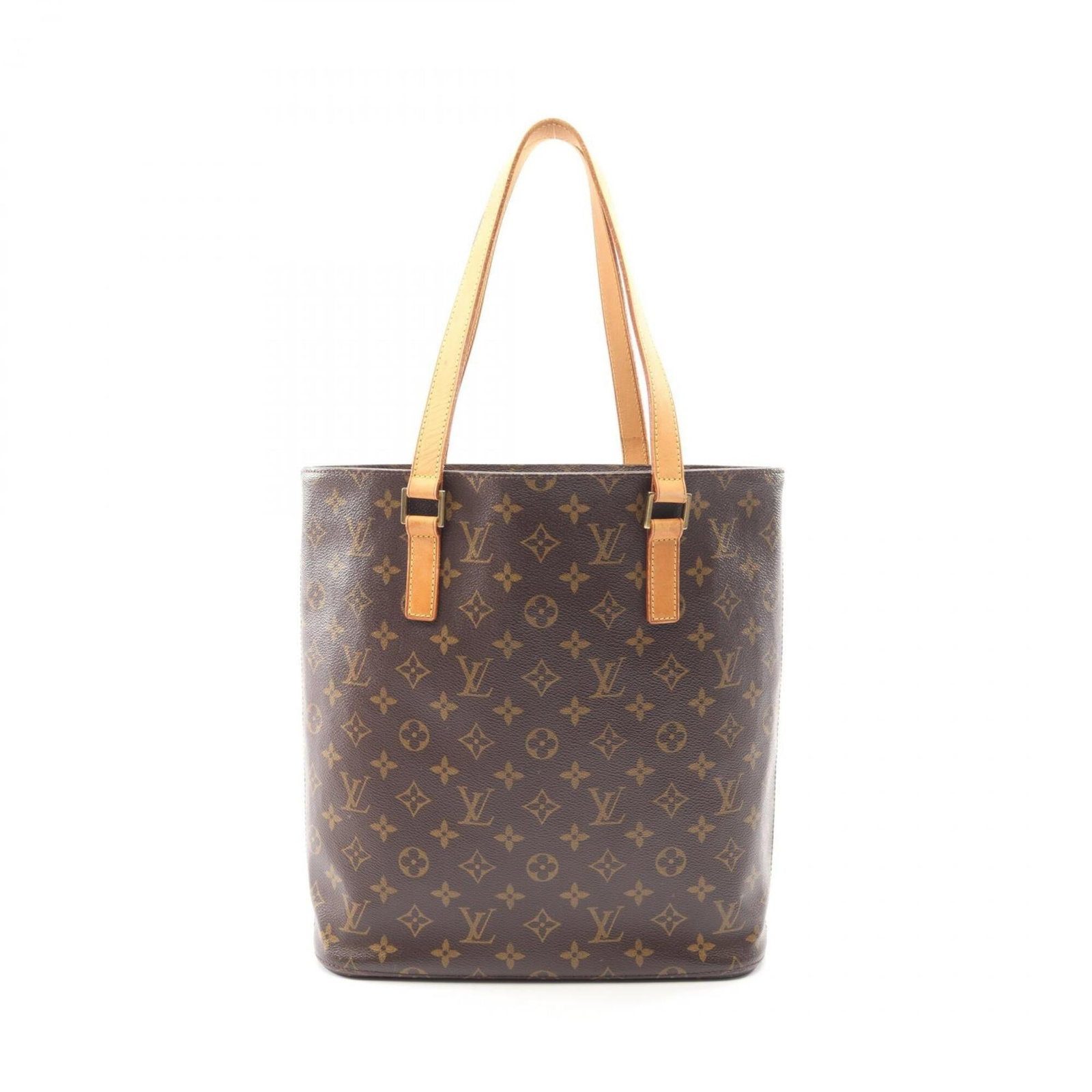 Louis Vuitton leather coated canvas tote bag: Louis Vuitton leather coated canvas tote bag A stylish and practical Louis Vuitton tote bag, crafted from durable coated canvas and adorned with rich leather accents, makes for the perfect everyday
