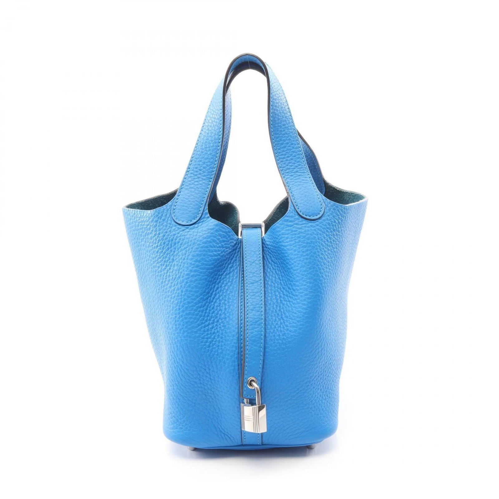 Hermes Handbag Taurillon Clemence: Hermes Handbag Taurillon Clemence The iconic Taurillon Clemence handbag from Herm?s is a timeless masterpiece, boasting sleek silver hardware and stunning blue Taurillon Clemence leather that exudes s