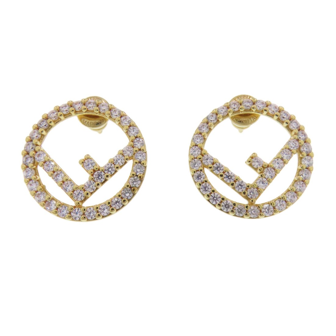 FENDI F is Fendi Rhinestone earring Metal (1 of 9)