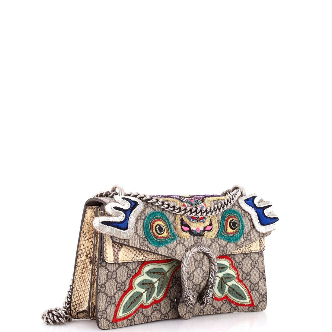 Gucci Small Python Embroidered Bag Coated Canvas Dionysus - 2