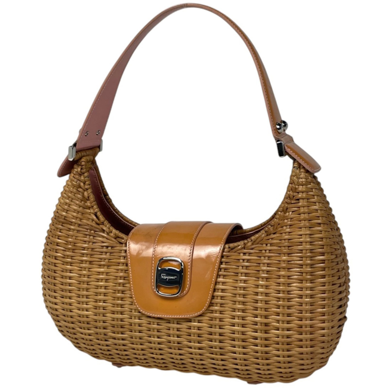 Ferragamo Leather Shoulder Bag: Ferragamo Leather Shoulder Bag A timeless and elegant Salvatore Ferragamo leather shoulder bag, this classic design boasts a spacious interior and sturdy straps, perfect for everyday use. With its