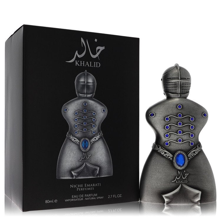 Niche Emarati Khalid Cologne By Lattafa Eau De Parfum Spray (Unisex): Niche Emarati Khalid Cologne By Lattafa Eau De Parfum Spray (Unisex) Experience the unique blend of Lattafa's Emarati Khalid Cologne, a unisex fragrance that combines freshness and sophistication.