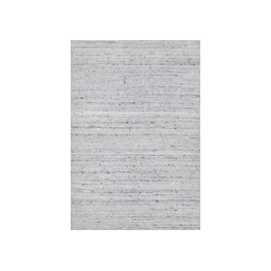 2'x3' White Hand Loomed Plain Modern Striae Design Natural Wool Mat Rug: 2'x3' White Hand Loomed Plain Modern Striae Design Natural Wool Mat Rug Experience the timeless beauty of India's rich textile heritage in this stunning 2'x3' hand loomed wool mat rug, featuring an