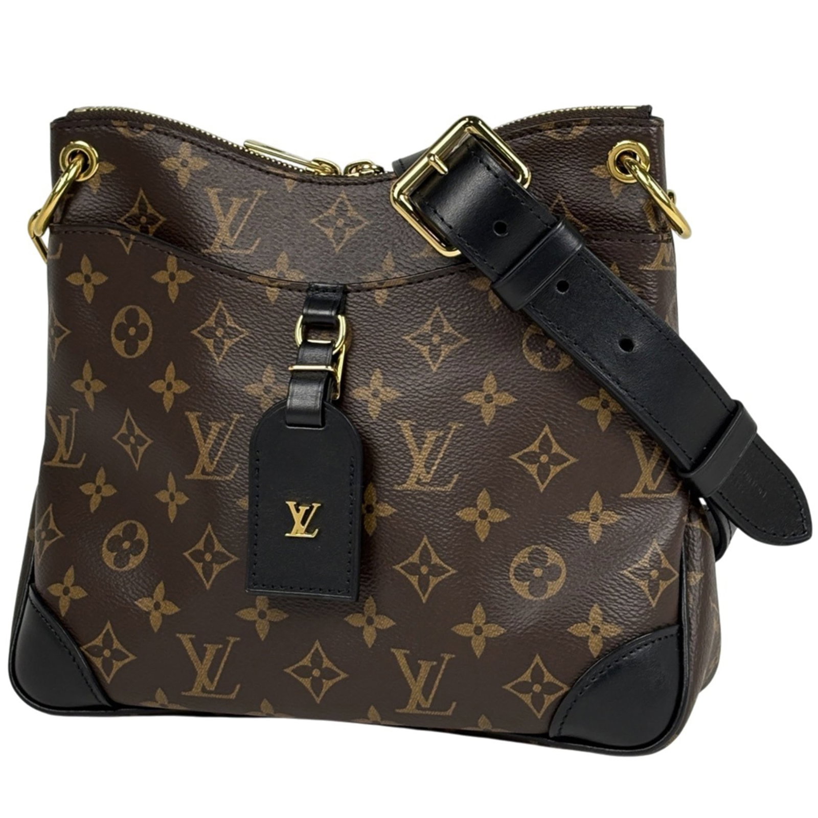 Louis Vuitton is a monogram bag.: Louis Vuitton is a monogram bag. A timeless and iconic Louis Vuitton monogram bag, this shoulder bag boasts the signature LV pattern in sleek black and brown hues. With its classic design and spacious