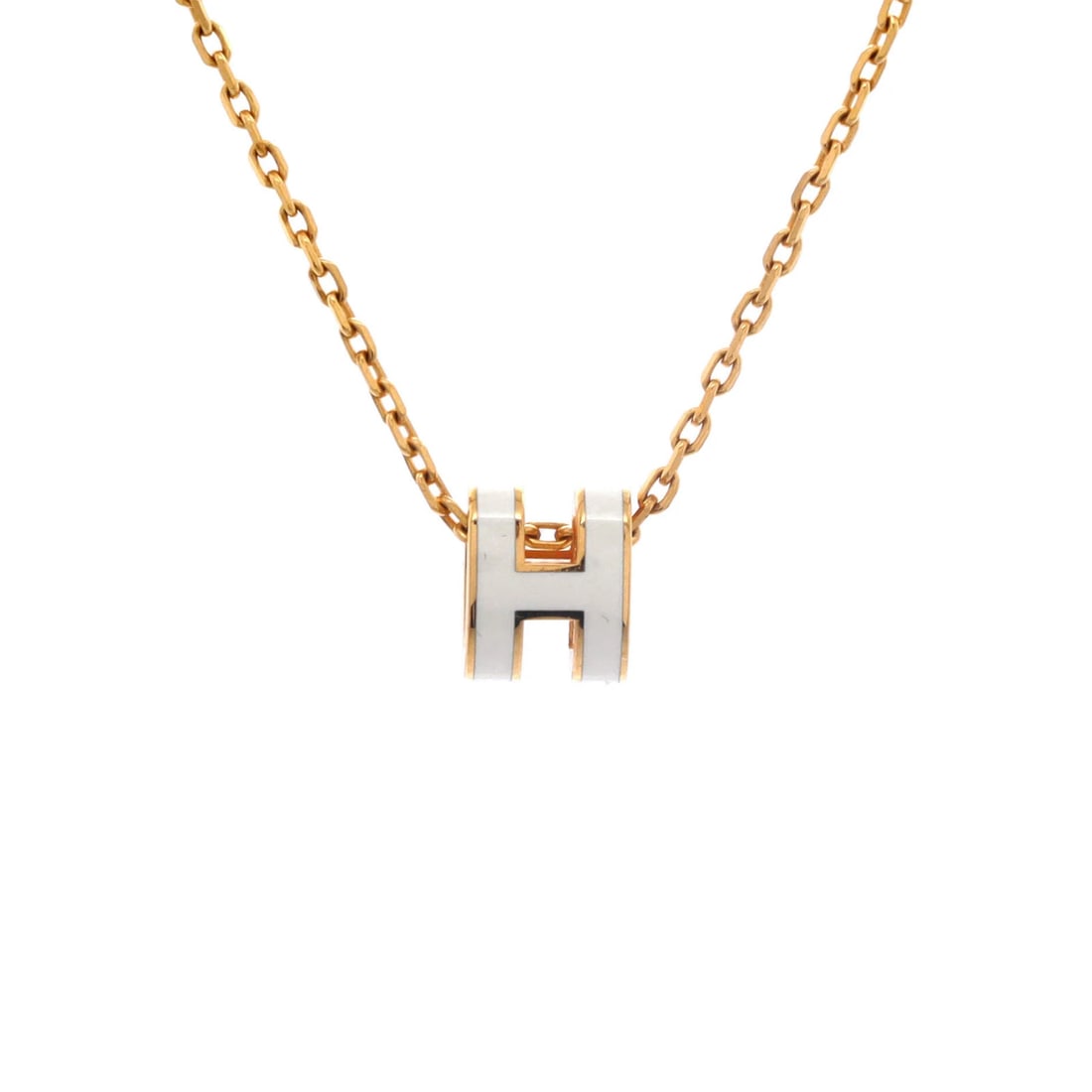 Hermes Pop H Pendant Chain Necklace Metal and Enamel Mini (1 of 3)