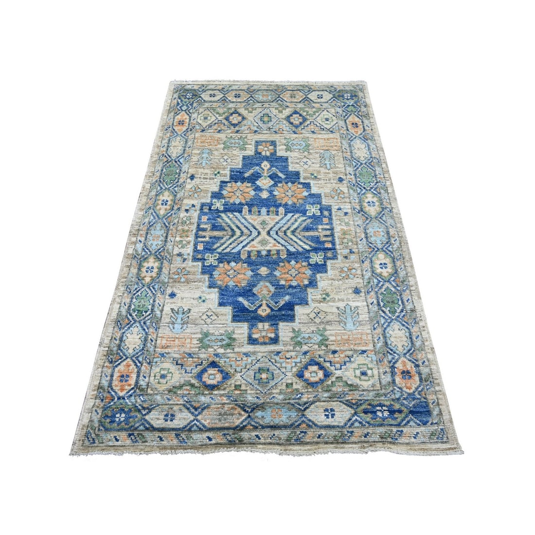 3'10"x6'5" Brown Anatolian Village Inspired Design Hand Knotted Wool Rug (1 of 6)