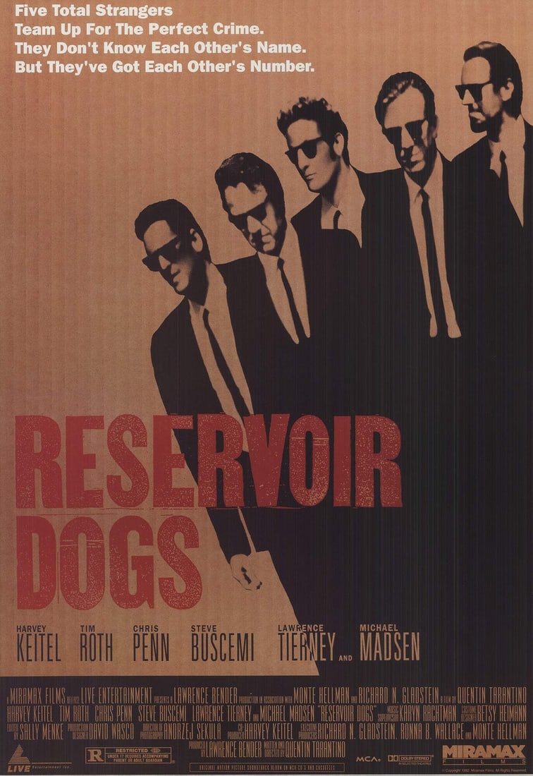 ARTIST UNKNOWN Reservoir Dogs 39" x 27" Offset Lithograph 1992 (1 of 4)
