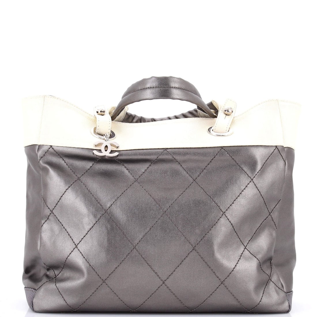Chanel Biarritz Tote Quilted Coated Canvas Large (1 of 8)