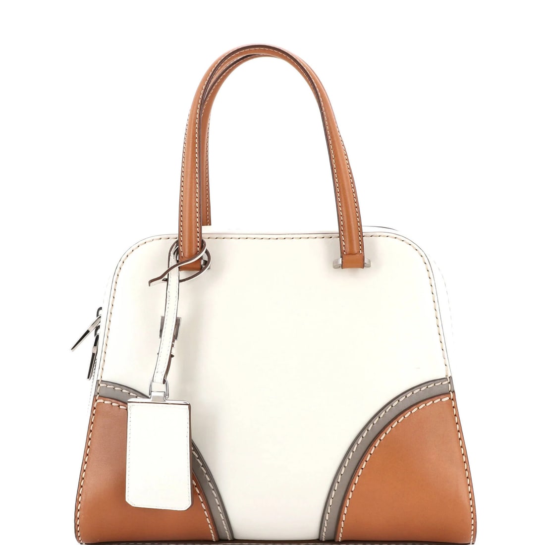 Prada Bauletto is a medium leather dome convertible satchel (1 of 5)