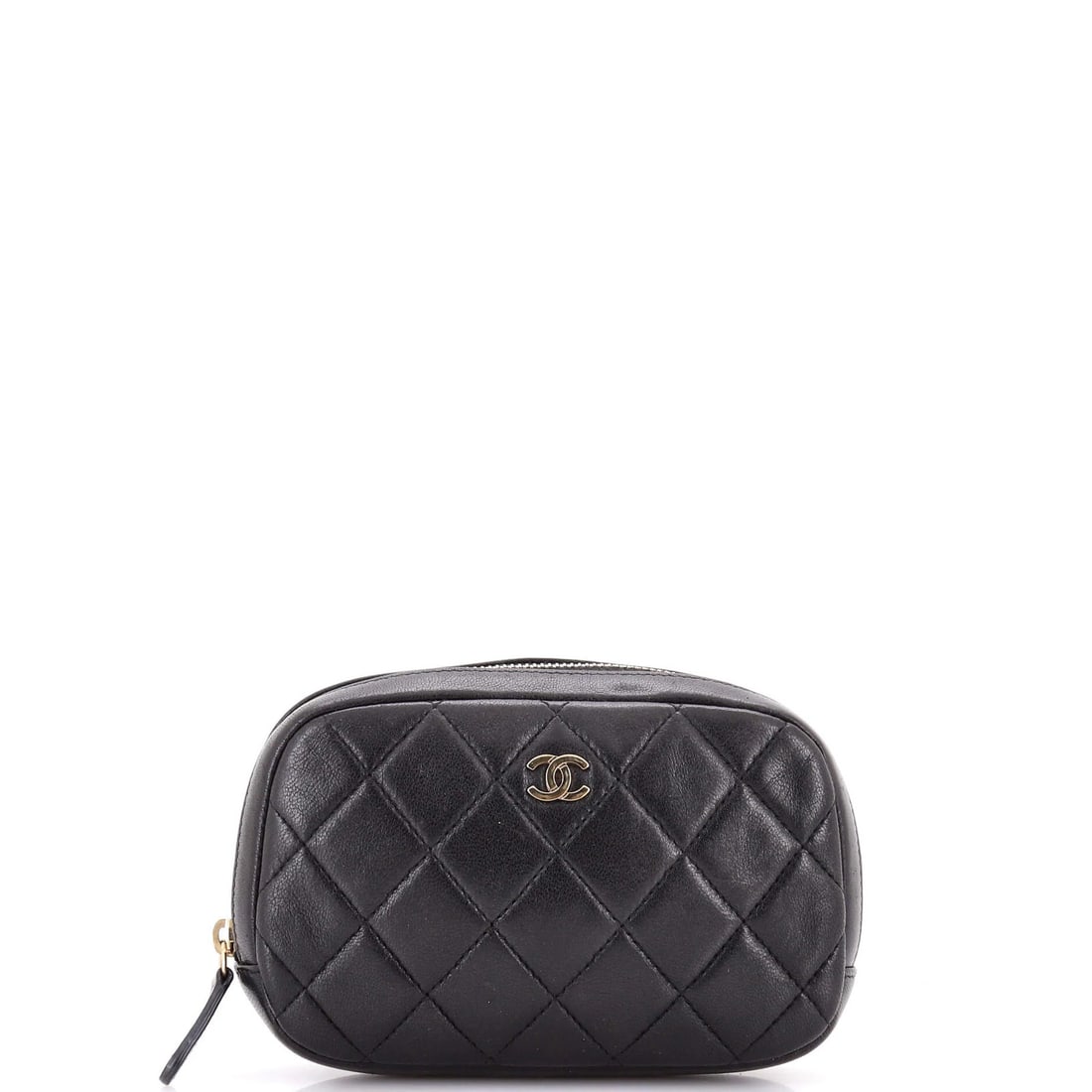 Chanel small quilted lambskin cosmetic pouch. (1 of 7)