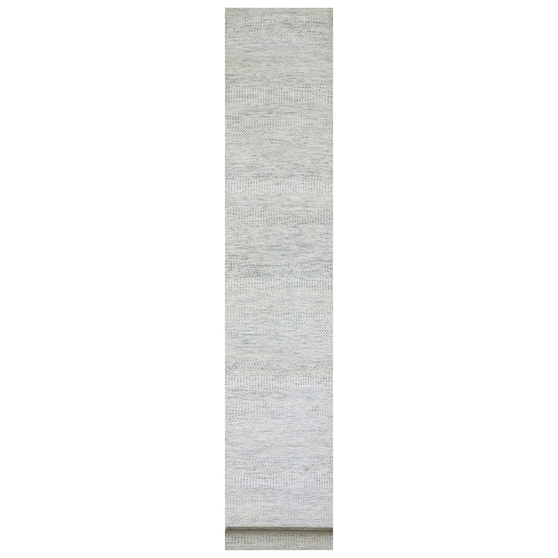 2'5"x21'9" Moonshine Gray Grass Design Undyed Hand Knotted XL Runner Rug (1 of 7)